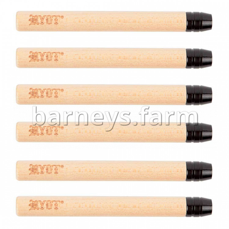 RYOT® Large (3") Wooden Taster with BLACK Tip (pack of 6) - Maple